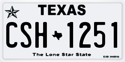 TX license plate CSH1251