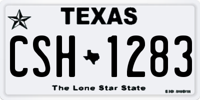 TX license plate CSH1283