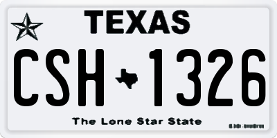 TX license plate CSH1326