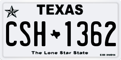 TX license plate CSH1362