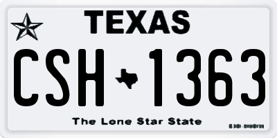 TX license plate CSH1363