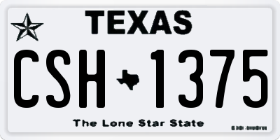 TX license plate CSH1375