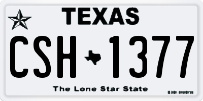 TX license plate CSH1377