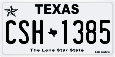 TX license plate CSH1385