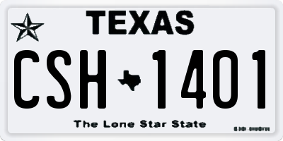 TX license plate CSH1401