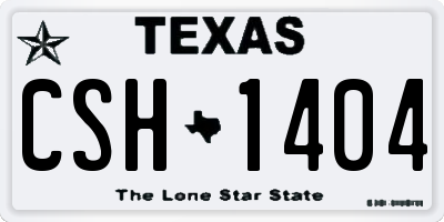 TX license plate CSH1404