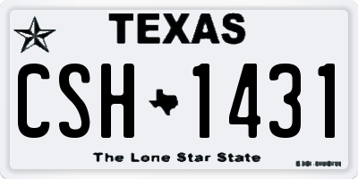 TX license plate CSH1431