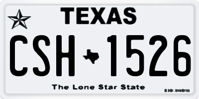 TX license plate CSH1526