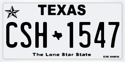 TX license plate CSH1547