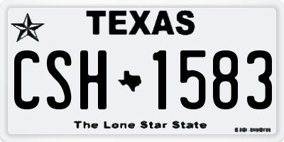 TX license plate CSH1583