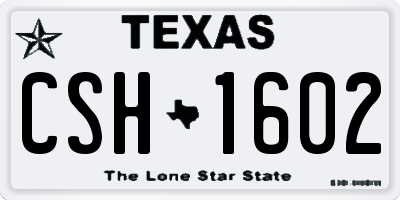 TX license plate CSH1602