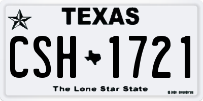 TX license plate CSH1721