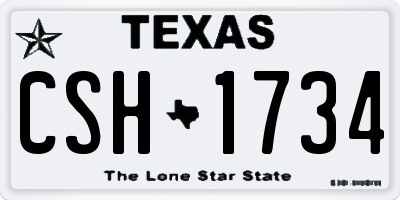 TX license plate CSH1734