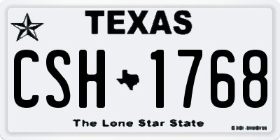 TX license plate CSH1768
