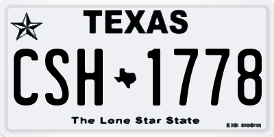 TX license plate CSH1778
