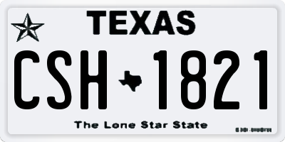 TX license plate CSH1821