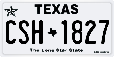 TX license plate CSH1827