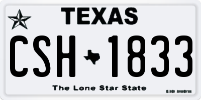 TX license plate CSH1833