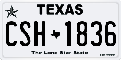 TX license plate CSH1836