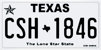 TX license plate CSH1846