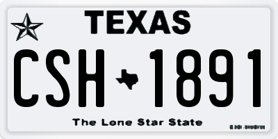TX license plate CSH1891