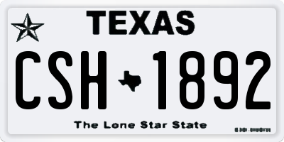 TX license plate CSH1892