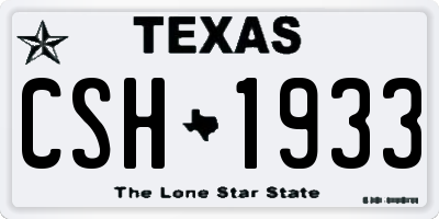 TX license plate CSH1933