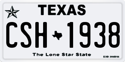 TX license plate CSH1938