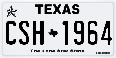 TX license plate CSH1964