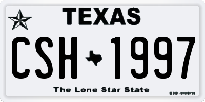 TX license plate CSH1997