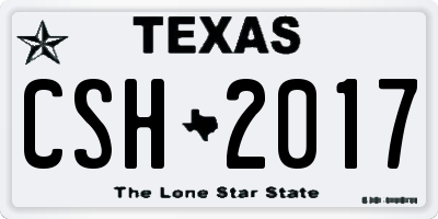 TX license plate CSH2017