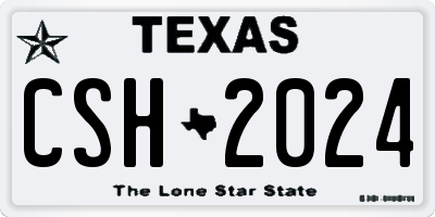 TX license plate CSH2024