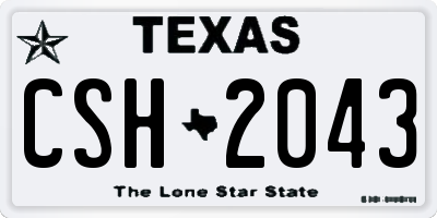 TX license plate CSH2043