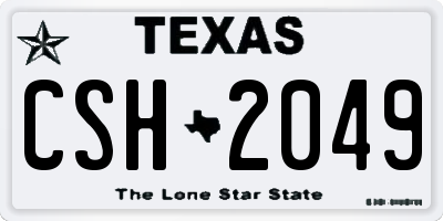 TX license plate CSH2049