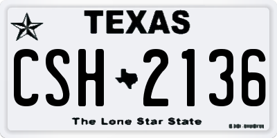 TX license plate CSH2136