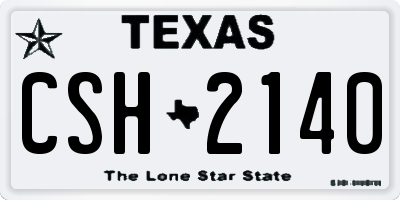 TX license plate CSH2140
