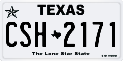 TX license plate CSH2171