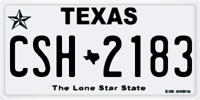 TX license plate CSH2183