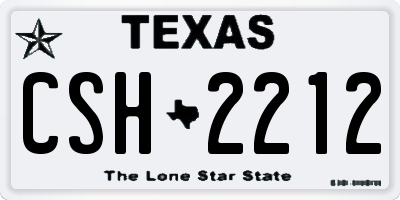 TX license plate CSH2212