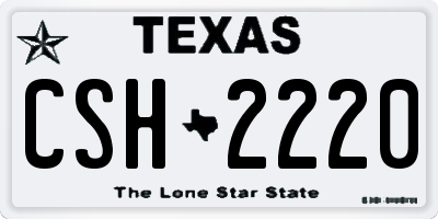 TX license plate CSH2220