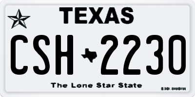 TX license plate CSH2230