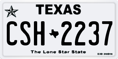 TX license plate CSH2237
