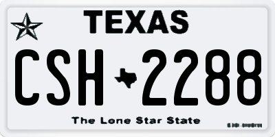 TX license plate CSH2288