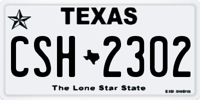 TX license plate CSH2302