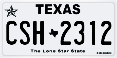 TX license plate CSH2312