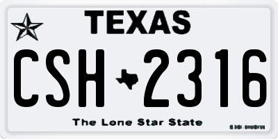 TX license plate CSH2316