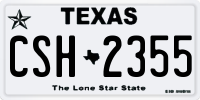 TX license plate CSH2355