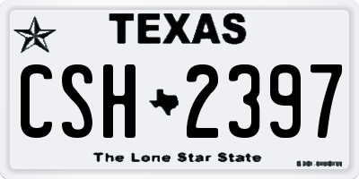 TX license plate CSH2397