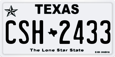 TX license plate CSH2433