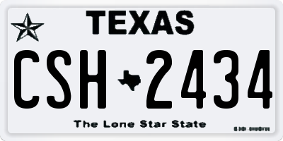 TX license plate CSH2434